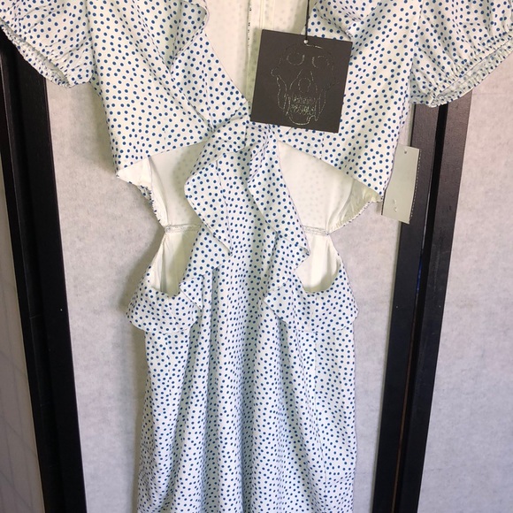 ❌$15 SALE❌ NIGHTWALKER Josie Cutout Maxi dress  polka dots - Picture 5 of 10